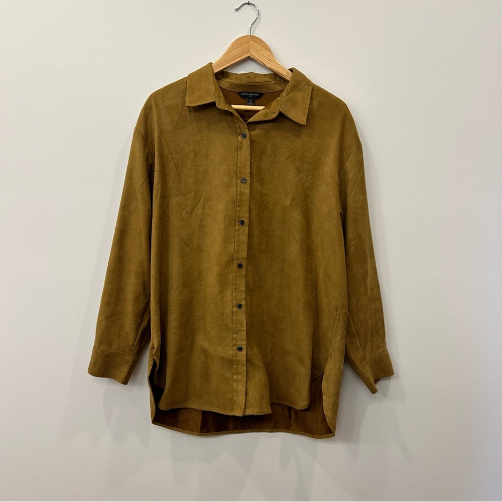 Banana Republic Suede look Shirt in Camel Brown
